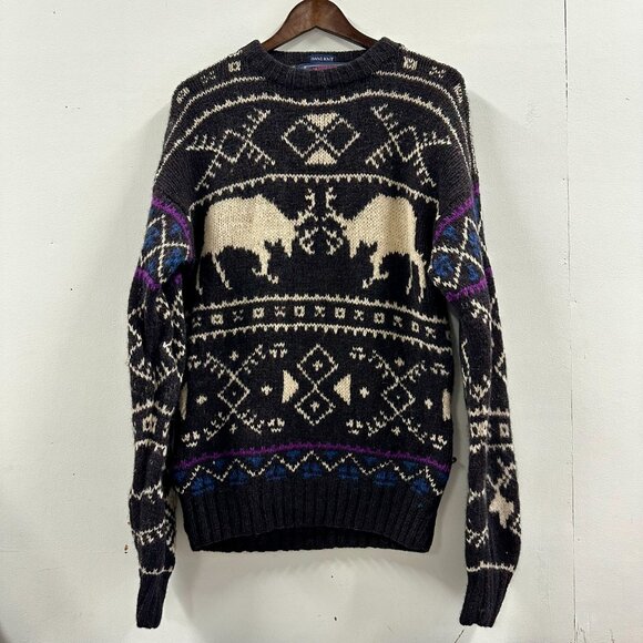 Vintage RL Chaps Hand Knit Wool Sweater Large - Picture 3 of 8